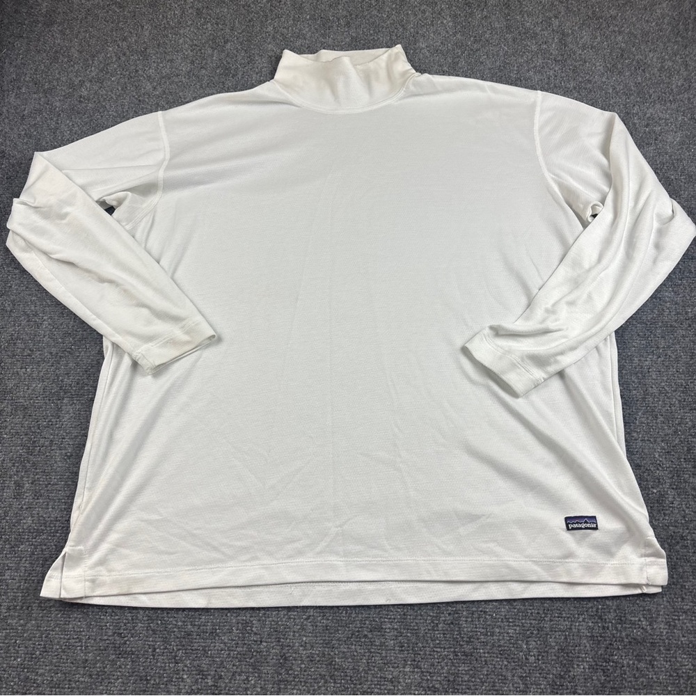 PATAGONIA Mens White Capilene Long Sleeve Turtle neck Baselayer Shirt size: XXL